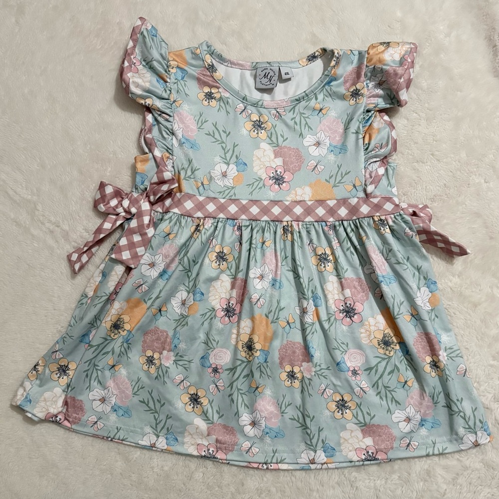 Floral Tunic Top with Accent Bows